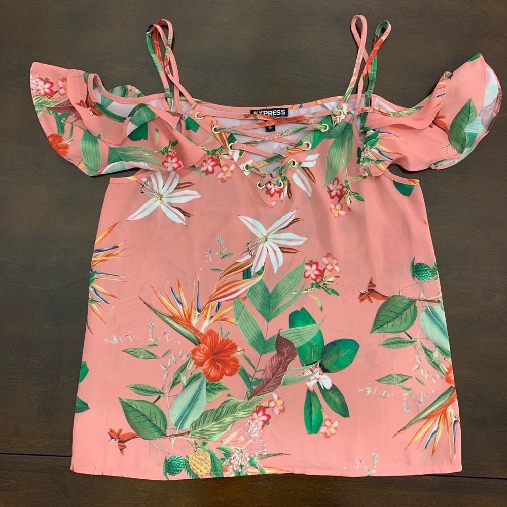 Express tank top, tropical print